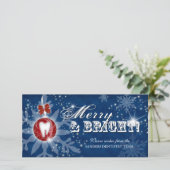 Kerst Foto Kaart Tandheelkundige Molar Blauw Rood (Staand voorkant)