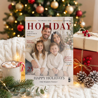 Kerst Foto Kaart Tijdschrift Stijl Kerstkaart