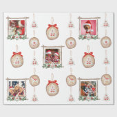 Kerst foto Lijst & Ornamenten inpakpapier (Vlak)