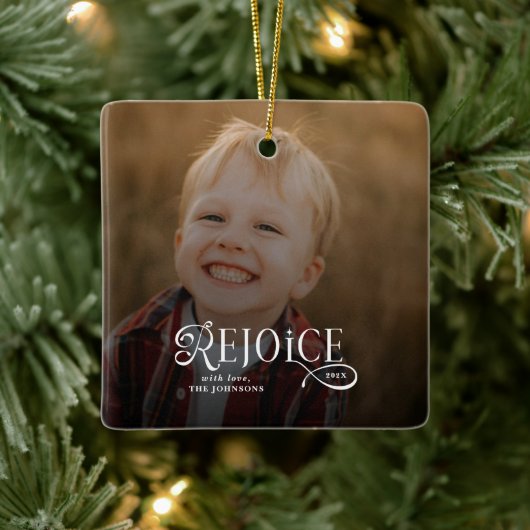 Kerst Foto met Christelijke Viering  Keramisch Ornament (Boom)