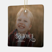 Kerst Foto met Christelijke Viering  Keramisch Ornament (Links)