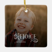 Kerst Foto met Christelijke Viering  Keramisch Ornament (Voorkant)