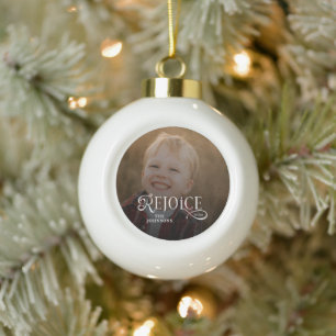 Kerst Foto met Christelijke Viering Keramische Bal Ornament