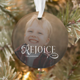 Kerst Foto met Christelijke Viering Ornament
