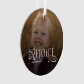 Kerst Foto met Christelijke Viering Ornament (voorkant)