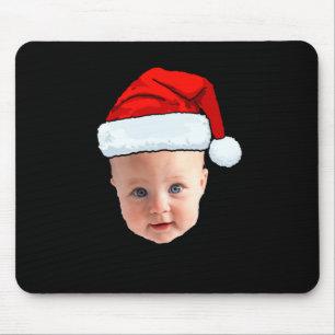 Kerst Foto met Kerstman Hoed Babygezicht  Muismat