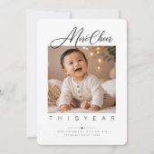 Kerst Foto met 'More Cheer This Year' Script Feestdagenkaart (Voorkant)