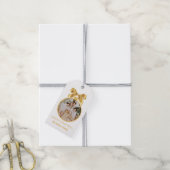Kerst Foto Ornament Goud Cadeaulabel (Met Touw)