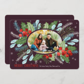 Kerst Foto Ovale Wenskaart Feestdagenkaart (Voorkant / Achterkant)