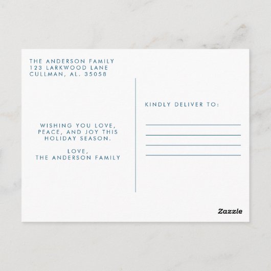 Kerst Foto Postkaart | Moderne Kerstmis (Achterkant)