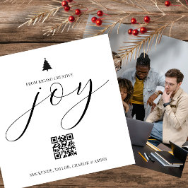 Kerst foto QR-code gepersonaliseerd zakelijk Feestdagenkaart