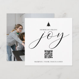 Kerst foto QR-code gepersonaliseerd zakelijk Feestdagenkaart