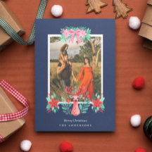 Kerst Foto Rendier Bloemstuk Blauw