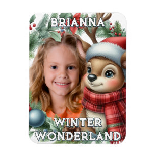 Kerst Foto Rendier Winter Wonderland Magneet