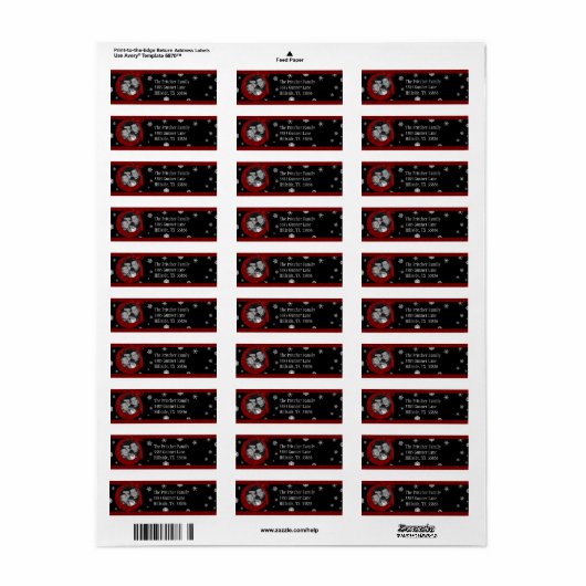 Kerst foto retour adreslabel etiket (Full Sheet)