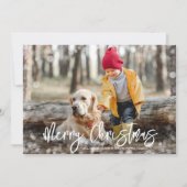 Kerst Foto Rood Feestdagenkaart (Voorkant)