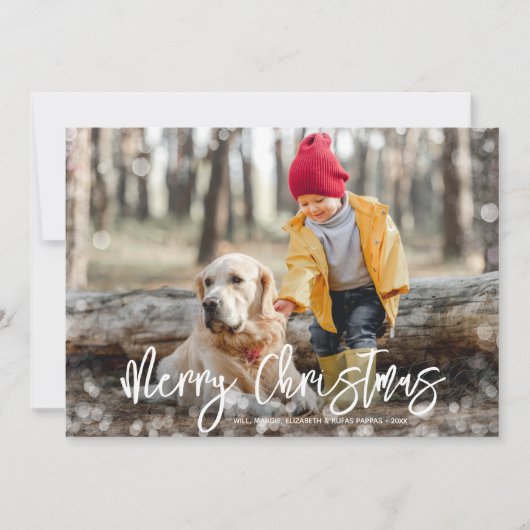 Kerst Foto Rood Feestdagenkaart (Voorkant)