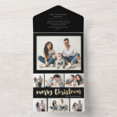 kerst foto ' s collage vakantie all in one uitnodiging (Binnen)