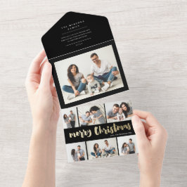 kerst foto ' s collage vakantie all in one uitnodiging