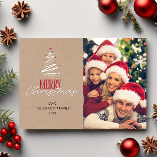 Kerst Foto Script Lettertype Minimalistisch Elegan Feestdagenkaart