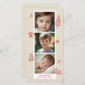 Kerst Foto Strook Feestdagenkaart (Voorkant / Achterkant)