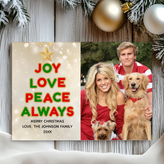 Kerst Foto Vakantie Boom Ster Elegant Modern Feestdagenkaart
