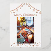 Kerst Foto Vakantie Kaart, Folie Vakantie Kaart (Voorkant)