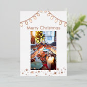 Kerst Foto Vakantie Kaart, Folie Vakantie Kaart (Staand Voorkant)