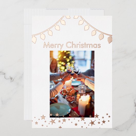 Kerst Foto Vakantie Kaart, Folie Vakantie Kaart (Envelop)