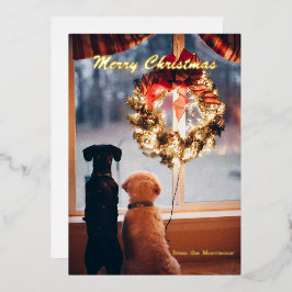 Kerst Foto Vakantie Kaart, Folie Vakantie Kaart