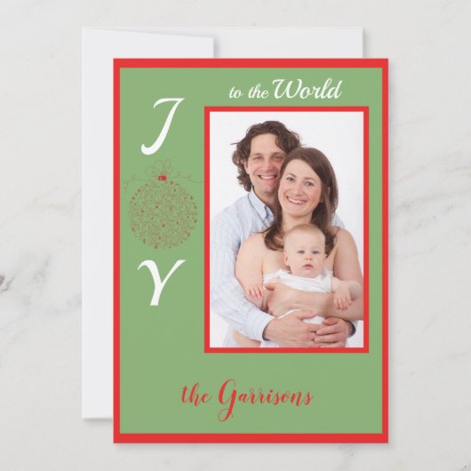 Kerst foto vakantie plat kaart (Voorkant)