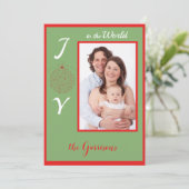 Kerst foto vakantie plat kaart (Staand voorkant)