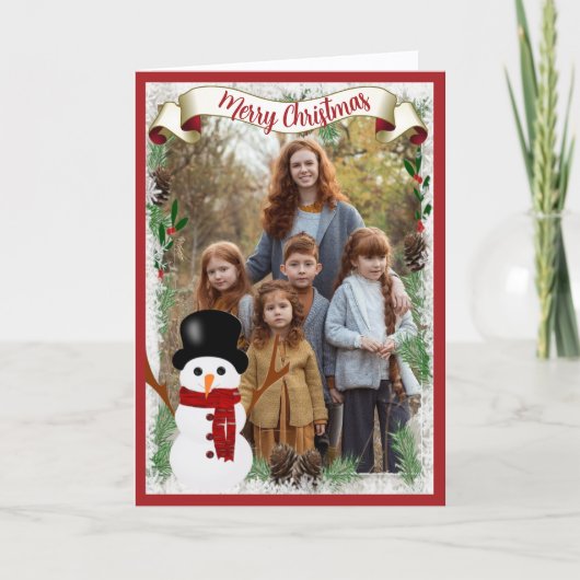 Kerst Foto Vakantiewenskaart Kaart (Voorkant)