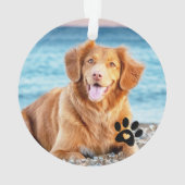 Kerst foto van Santa's favoriete hond Ornament (achterkant)