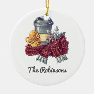 Kerst foto voor koffieliefhebbers keramisch ornament