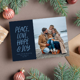 Kerst foto vrede liefde hoop vreugde marine type feestdagenkaart