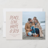 Kerst foto vrede liefde hoop vreugde neutraal lett feestdagenkaart (Voorkant)