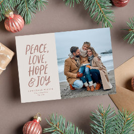 Kerst foto vrede liefde hoop vreugde neutraal type feestdagenkaart