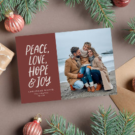 Kerst foto vrede liefde hoop vreugde type feestdagenkaart