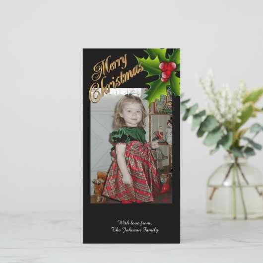 Kerst foto wenskaart feestdagenkaart (Staand voorkant)