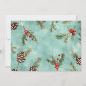 Kerst Foto Winter Groen  Feestdagenkaart (Achterkant)