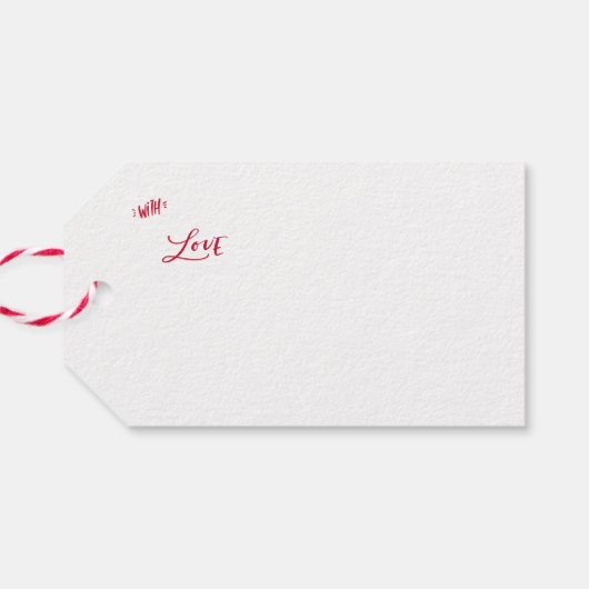 Kerst foto wit rood modern minimalistisch cadeaulabel (Achterkant Horizontaal)