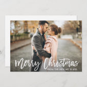 Kerst Fotoborstel Script Nieuwe Mr en Mrs Kaart (Voorkant / Achterkant)