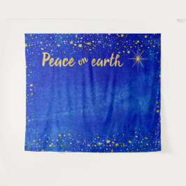 Kerst Fotocabine Achtergrond Gouden Sterren Vrede Wandkleed