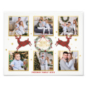 Kerst Fotocollage Familie Keepsake Print Foto Afdruk (Voorkant)