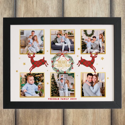 Kerst Fotocollage Familie Keepsake Print Foto Afdruk