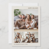 Kerst Fotocollage Familie Neutraal Feestdagenkaart (Voorkant)