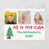 Kerst Fotocollage Niet Allemaal Rustig Feestdagenkaart (Voorkant)