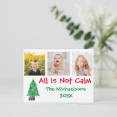 Kerst Fotocollage Niet Allemaal Rustig Feestdagenkaart (Staand voorkant)