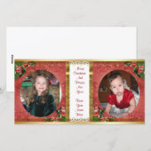 Kerst fotokaart dubbel kader 2 foto's feestdagenkaart (Voorkant / Achterkant)